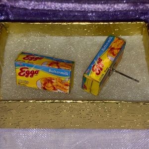 Handmade Mini Eggo Waffle Stranger Things Earrings